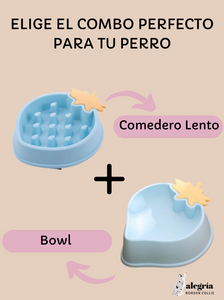 🐶 🍽️ SET Comedero Lento 🍓 + Bowl 🥤 de Fresa para Perro