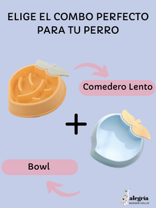 🐶 🍽️ SET Comedero Lento🍈 + Bowl De Melon Para Perro