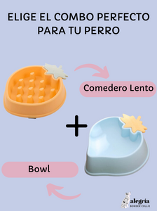 🐶 🍽️ SET Comedero Lento 🍓 + Bowl 🥤 de Fresa para Perro