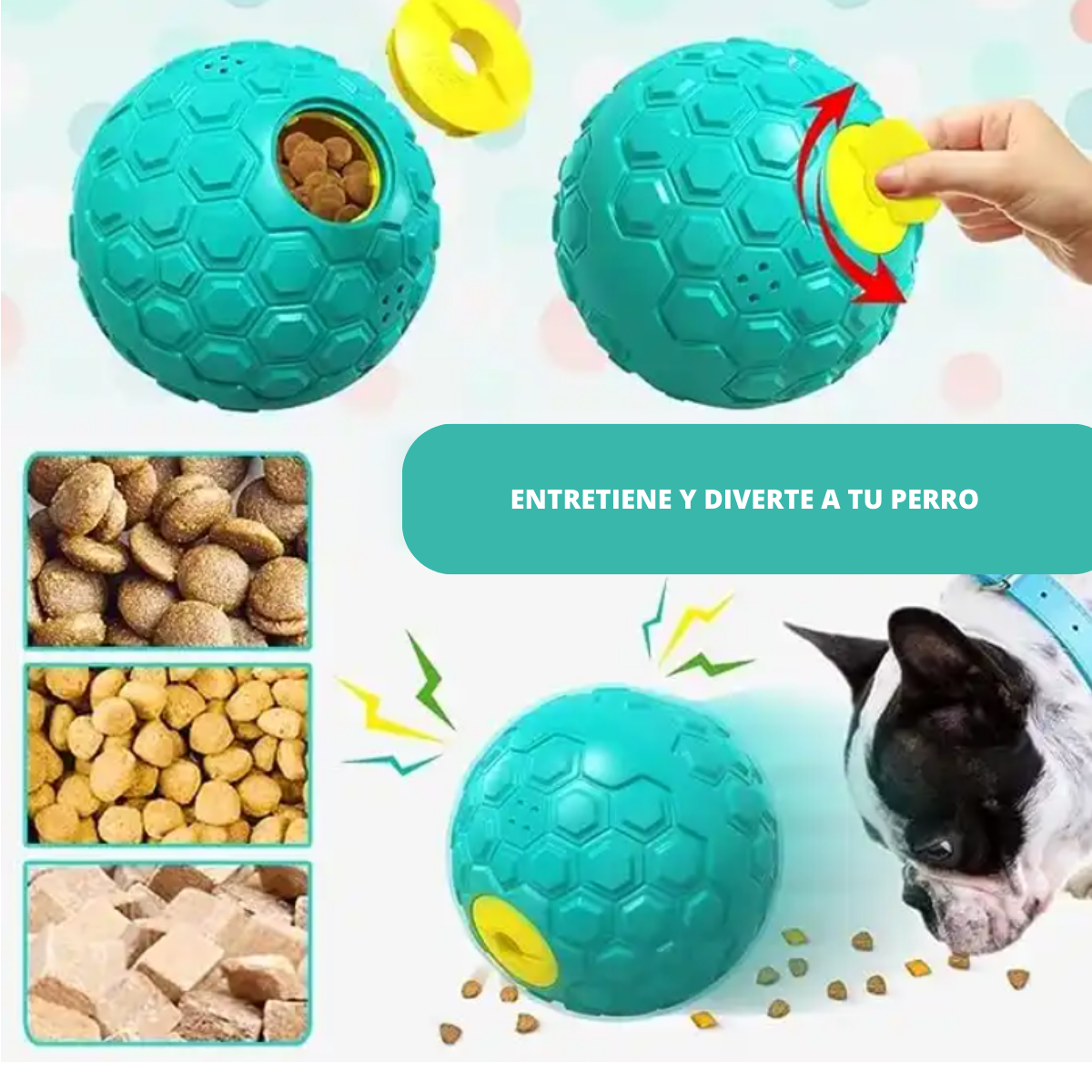 Juguete Pelota Dosificador Con Chifle Para Perros Ansiosos